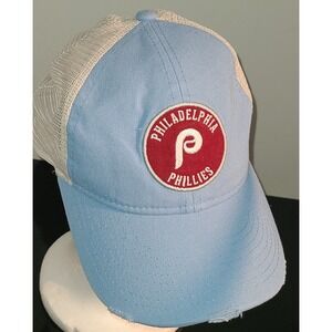 Philadelphia Phillies Vtg Throwback 1980's Logo Baseball Trucker Hat Cap YOUTH